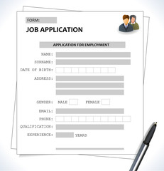 Vector minimalist cv / resume template - job application form