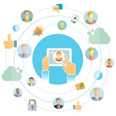 social media and network concept
