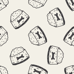 doodle dog food seamless pattern background - 81273413