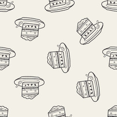 doodle cake seamless pattern background