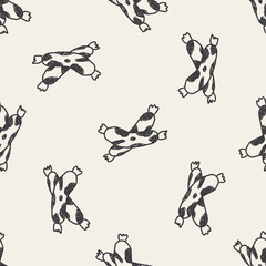 sausage doodle seamless pattern background