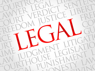 Legal word cloud concept