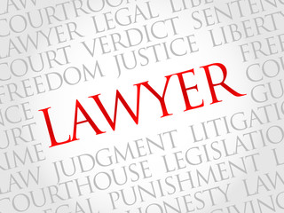 Lawyer word cloud concept
