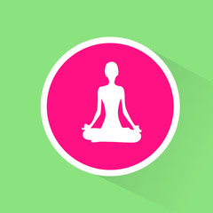 yoga lotus position flat icon woman relaxing doing