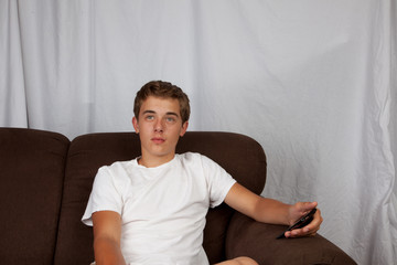 Fototapeta premium Teenage Boy on Couch