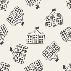 Doodle School seamless pattern background