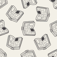 doodle book seamless pattern background - 81274821