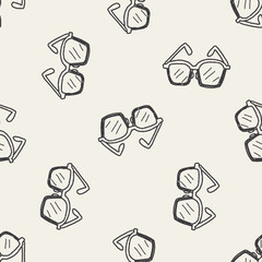 Doodle Glasses seamless pattern background