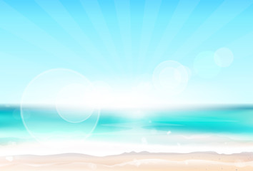 Fototapeta na wymiar Abstract Colorful Sky Sea Blur Horizon Background
