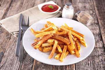 french fries and ketchup