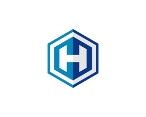 H hexagon logo icon template 2
