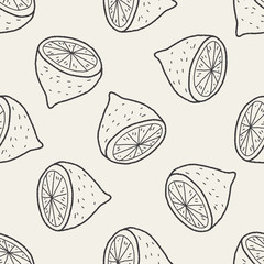 Lemon doodle seamless pattern background
