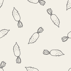 Radish doodle seamless pattern background