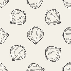 Garlic doodle seamless pattern background