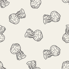 Cabbage doodle seamless pattern background