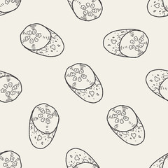 vegetable doodle seamless pattern background