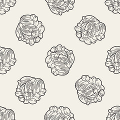 Mushroom doodle seamless pattern background