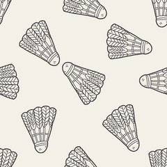 doodle badminton seamless pattern background