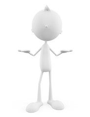 white character with presentation pose