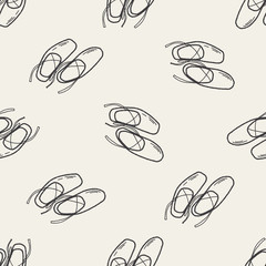 ballet shoes doodle seamless pattern background