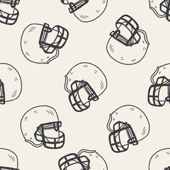 Doodle Football  Helmet seamless pattern background