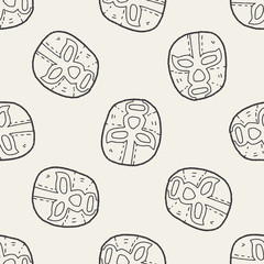 mexican wrestler mask doodle seamless pattern background