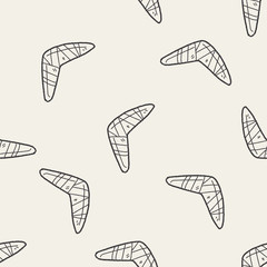 boomerang doodle seamless pattern background - obrazy, fototapety, plakaty