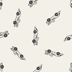 racing doodle seamless pattern background