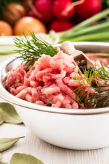 Raw ground meat