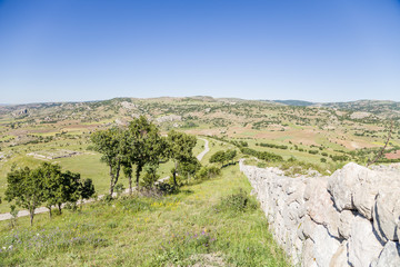 Hattusa, Turkey. The ruins of the fortress wall