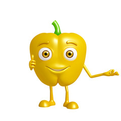 capsicum character with presentation pose