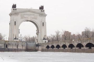 Arch pier Volga-Don canal Lenin gateway 1 Volgograd