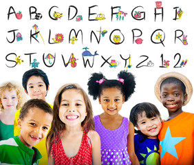 English Alphabet Letters Number Education Concept