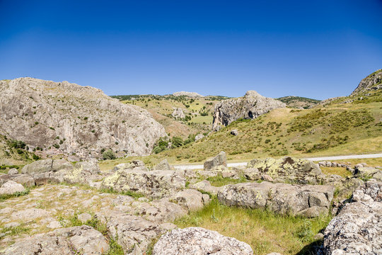 Hattusa, Turkey. Excavations of the ancient ruins
