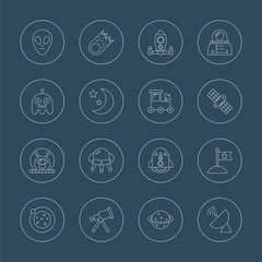 space line icon set