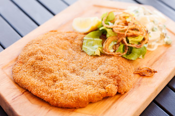 Schnitzel with salad