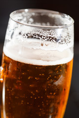 glass of fresh lager beer