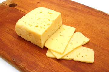 Cheese on a cutting board