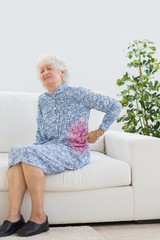 Elderly woman suffering