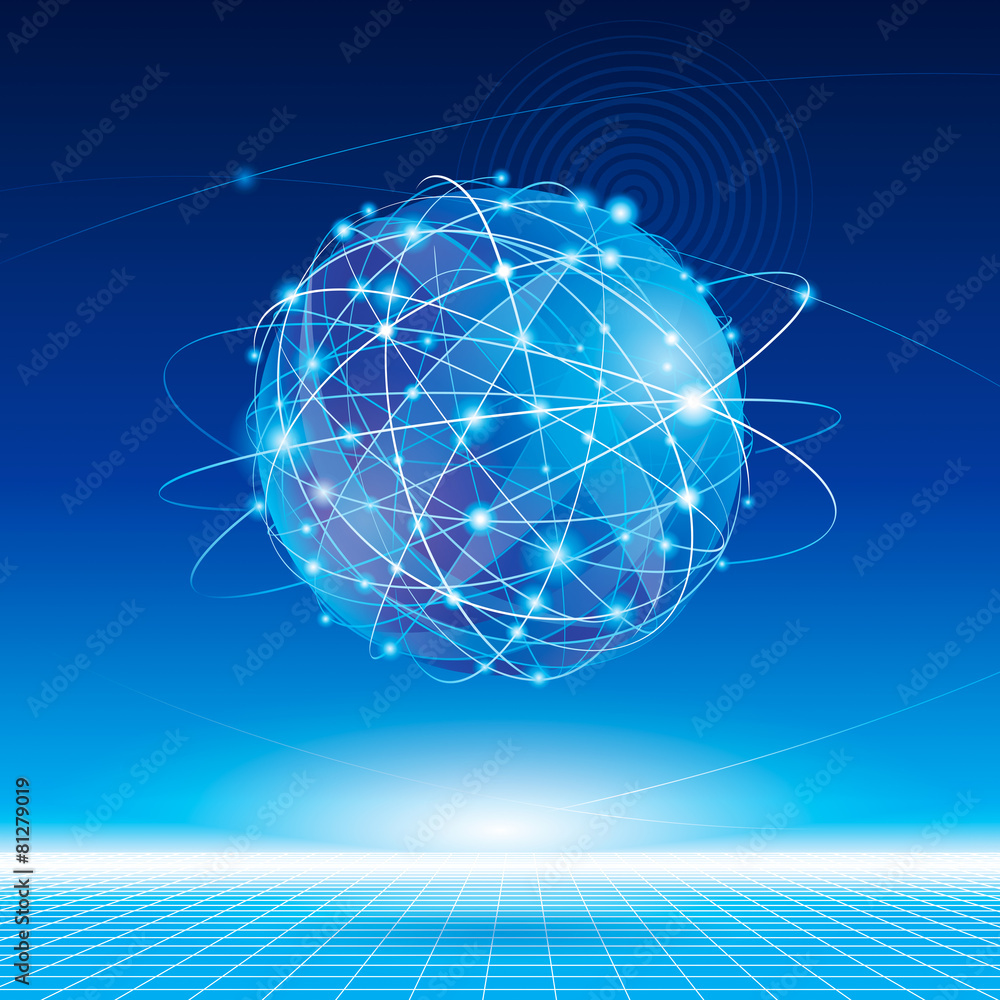 Poster Global network connection abstract background.