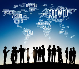 Growth Sales Vision Team Network Idea People Concept