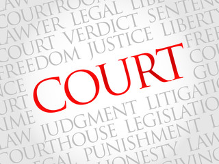 Court word cloud concept