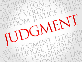 Judgement word cloud concept