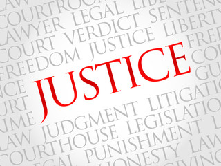 Justice word cloud concept