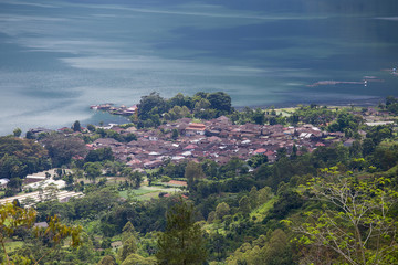 View in Danau Batur lake near volcano Batur, Bali, Indonesia