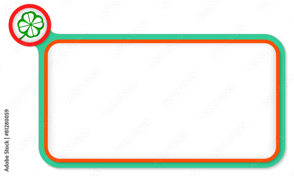 Poster green frame for your text and cloverleaf