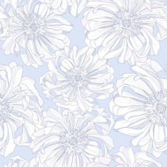 Fototapeta premium Seamless vector pattern of botanical flowers.