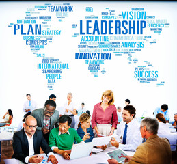 Leadership Boss Management Coach Chief Global Concept