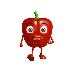 capsicum character with running pose