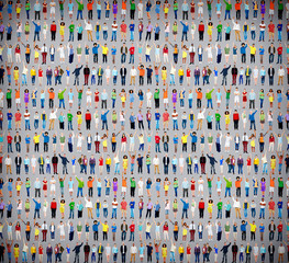 Fototapeta premium Multiethnic Casual People Togetherness Celebration Concept